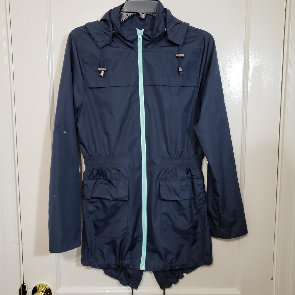 Brave Soul hooded windbreaker navy blue Sz XS